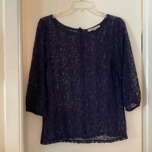 LOFT Like New Lace Top 3/4 Sleeve Length Size M